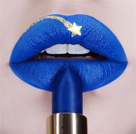 blue lipstick that changes color.